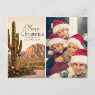 Arizona Merry Christmas Custom Family Photo  Holiday Postcard