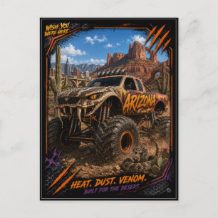 Arizona Monster Truck Off Road Art Postcard