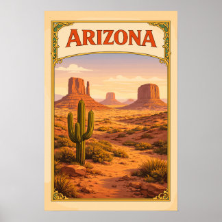 Arizona Monument Valley Vintage Poster