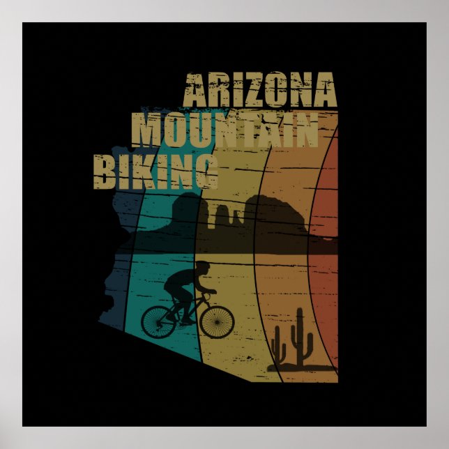 Arizona mountain biking vintage poster (Front)