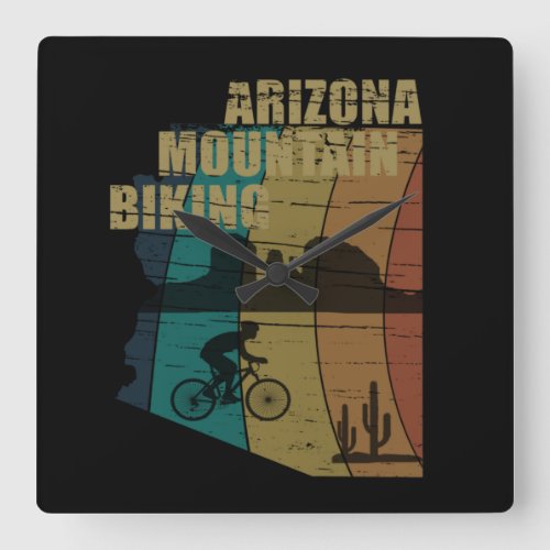 Arizona mountain biking vintage square wall clock