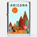 Arizona - Mountains, Desert, Cacti, Horse And Sun Zippo Lighter at Zazzle