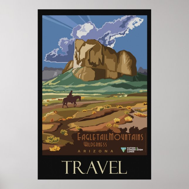 Arizona Mountains Vintage Retro Travel Poster (Front)