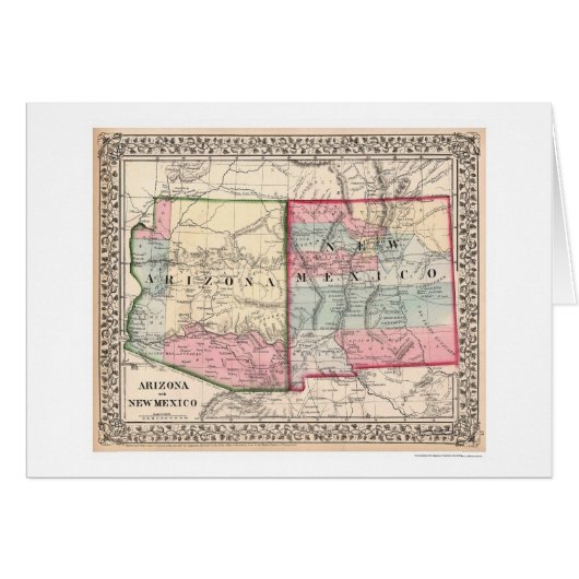 Arizona New Mexico Map 1867 (Front Horizontal)