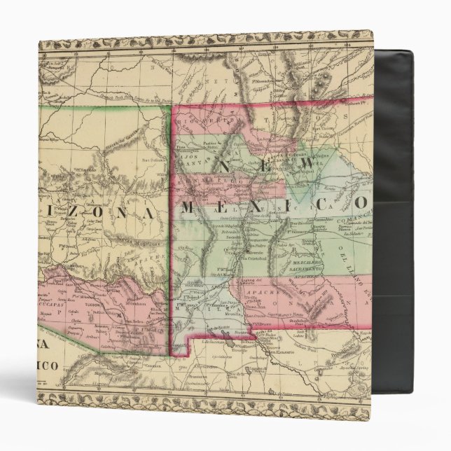Arizona, New Mexico Map by Mitchell Binder (Front/Inside)