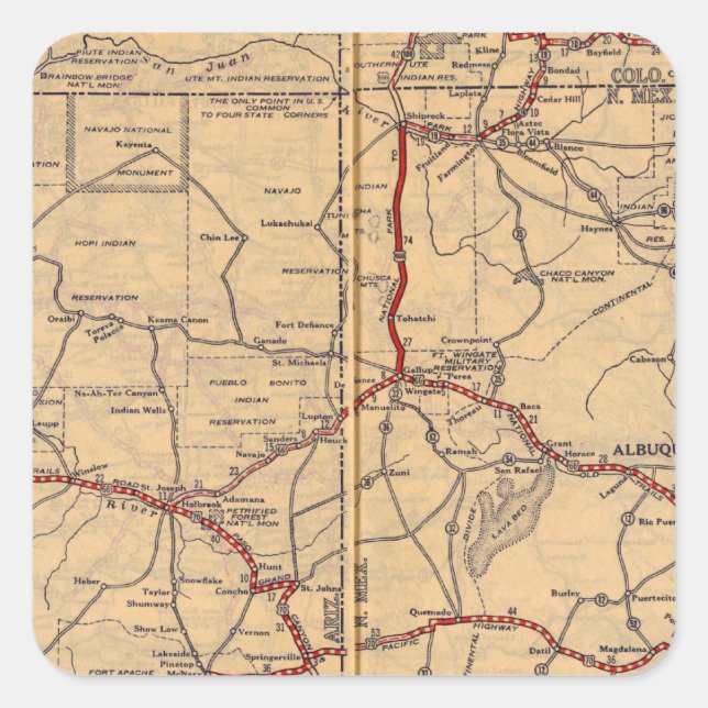 Arizona, New Mexico Square Sticker (Front)