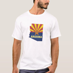Arizona Outline Map Shaped Arizonan State Flag T-Shirt
