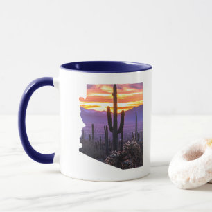 Arizona Outline Personalized Photo Travel Souvenir Mug