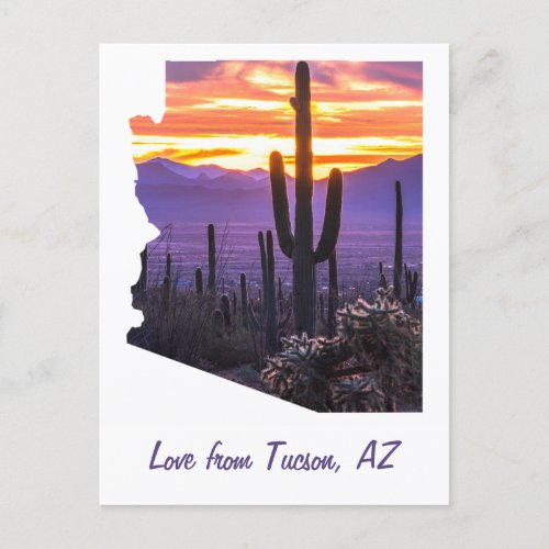 Arizona Outline Personalized Photo Travel Souvenir Postcard