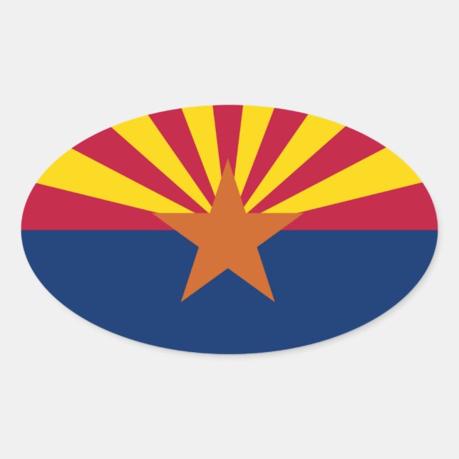 Arizona Oval Flag Sticker (Front)