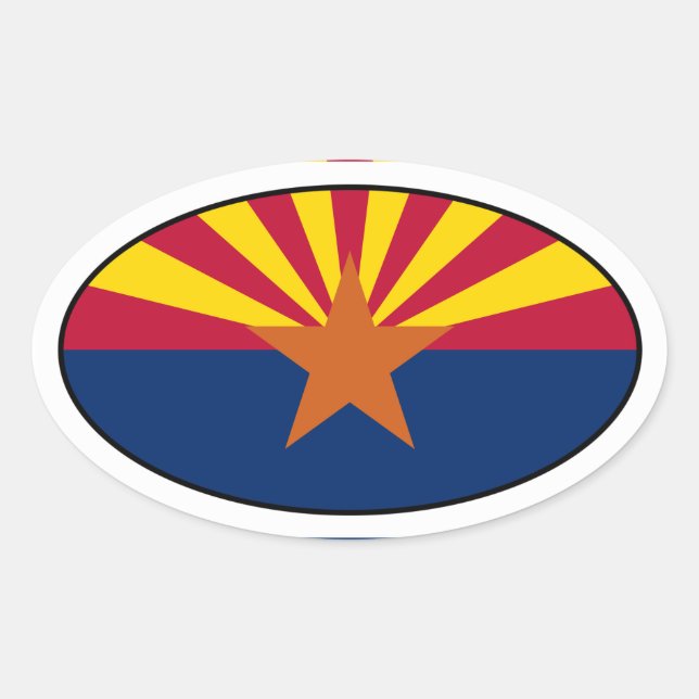 Arizona Oval Flag Sticker (Front)