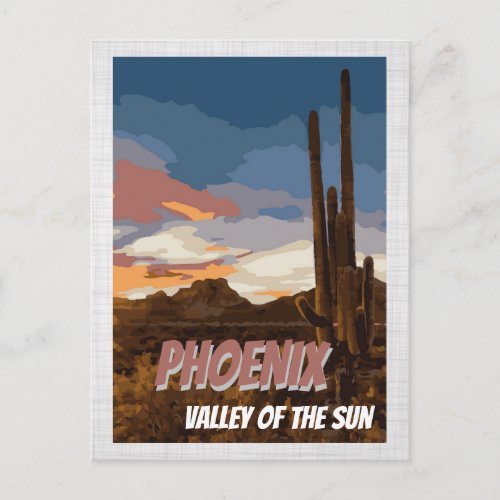 Arizona Phoenix Valley of the Sun Cactus Postcard