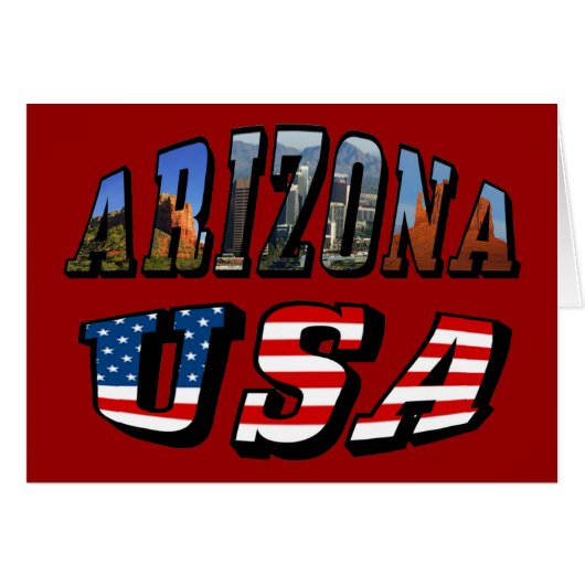 Arizona Picture and USA Flag Text Cards (Front Horizontal)