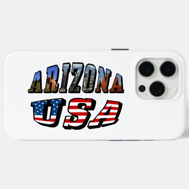 Arizona Picture and USA Flag Text Case-Mate iPhone Case (Back (Horizontal))