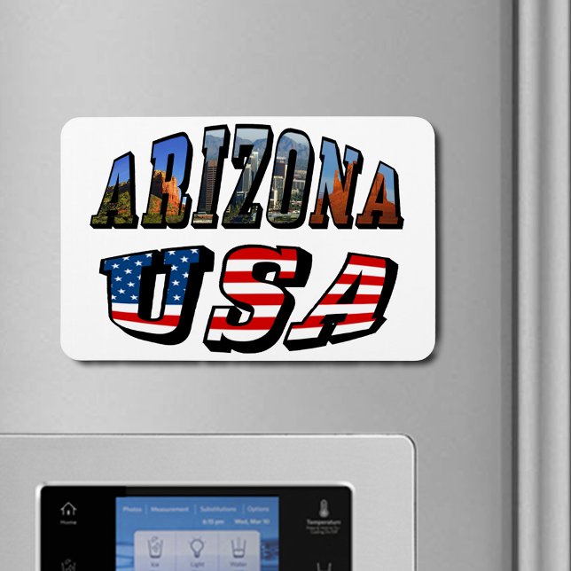 Arizona Picture and USA Flag Text Flexible Magnet (Arizona Picture and USA Flag Text Flexible Magnet)