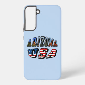 Arizona Picture and USA Flag Text Samsung Galaxy S22+ Case