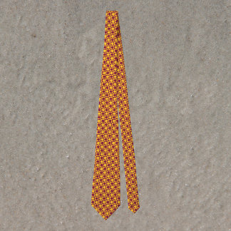 Arizona Pop Art Checkerboard Maroon Gold Neck Tie