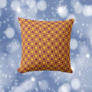 Arizona Pop Art Pattern Maroon Yellow Gold Throw Pillow
