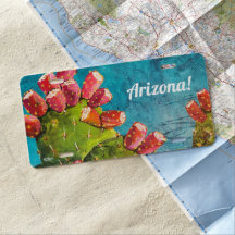 Arizona Prickly Pear Car Plate