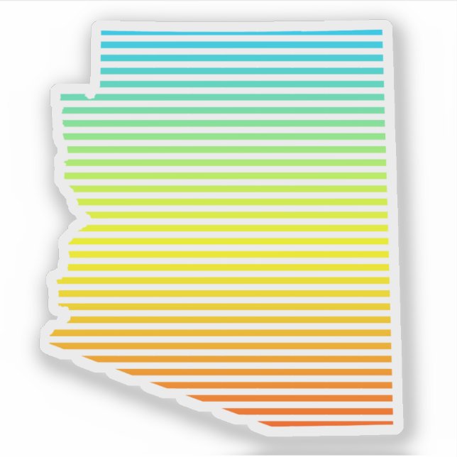 arizona pride striped rainbow fade flag sticker (Front)
