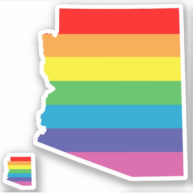arizona pride striped rainbow flag sticker (Front)