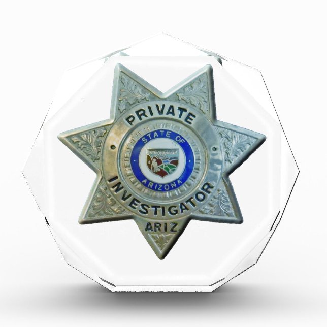 Arizona Private Investigator Acrylic Award (Front)