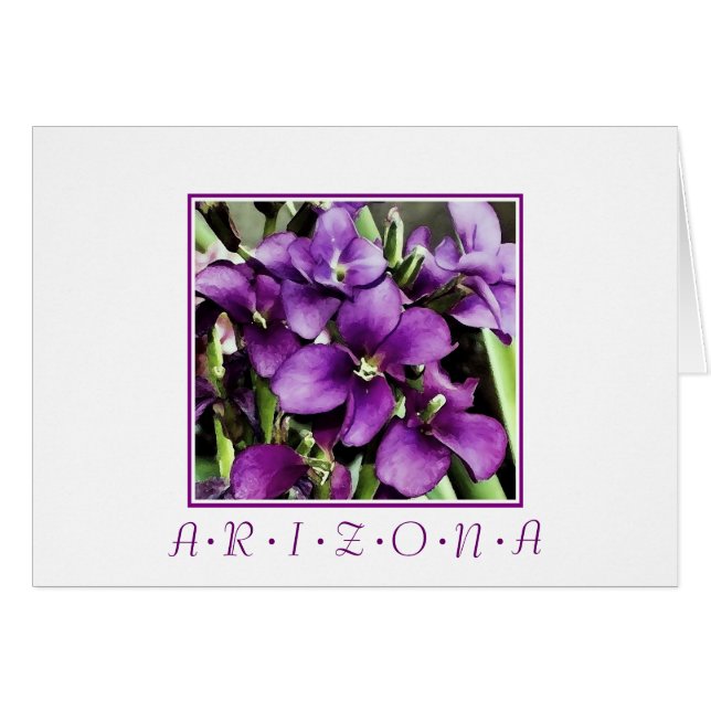 Arizona purple flowers cards (Front Horizontal)