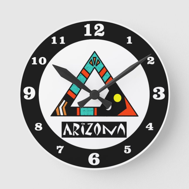 Arizona Pyramid Numbered Round Clock (Front)