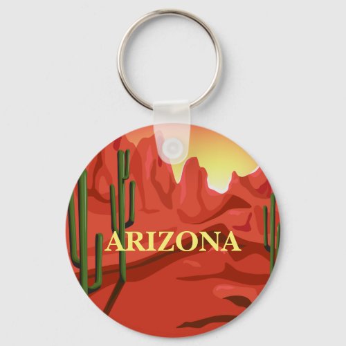 Arizona Red Rock Desert Sunset Keychain