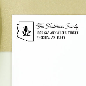 Arizona Return Address Cactus Stamp