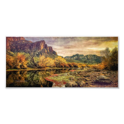 Arizona River Sonoran Desert Mountains 10 x 45 Photo Print