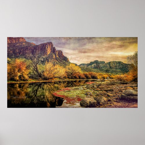 Arizona River Sonoran Desert Mountains 36 x 195 Poster