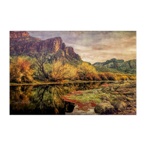 Arizona River Sonoran Desert Mountains Digital Art