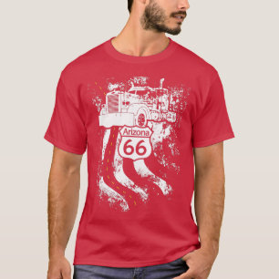 Arizona Route 66 Big Rig Truck and American Flag T-Shirt
