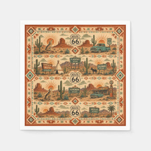 Arizona Route 66 Desert Party Style Napkins
