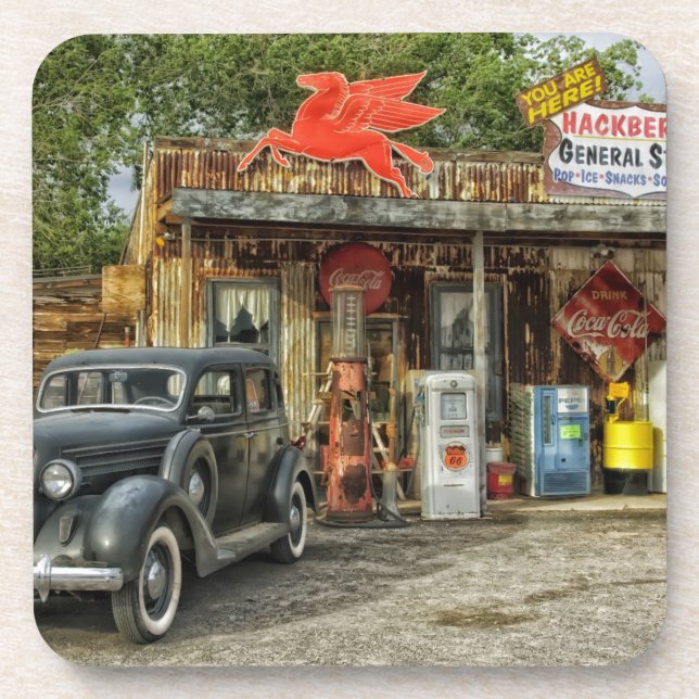 Arizona Route 66 rustic retro store Drink Coaster (Front)
