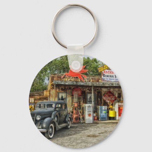 Arizona Route 66 rustic retro store Keychain