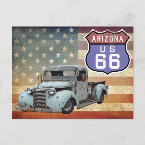 Arizona  Route 66 sign postcard