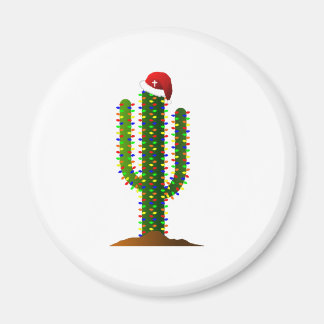 Arizona Saguaro Cactus Christmas Lights Magnet