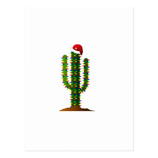 Arizona Saguaro Cactus Christmas Lights Postcard | Zazzle