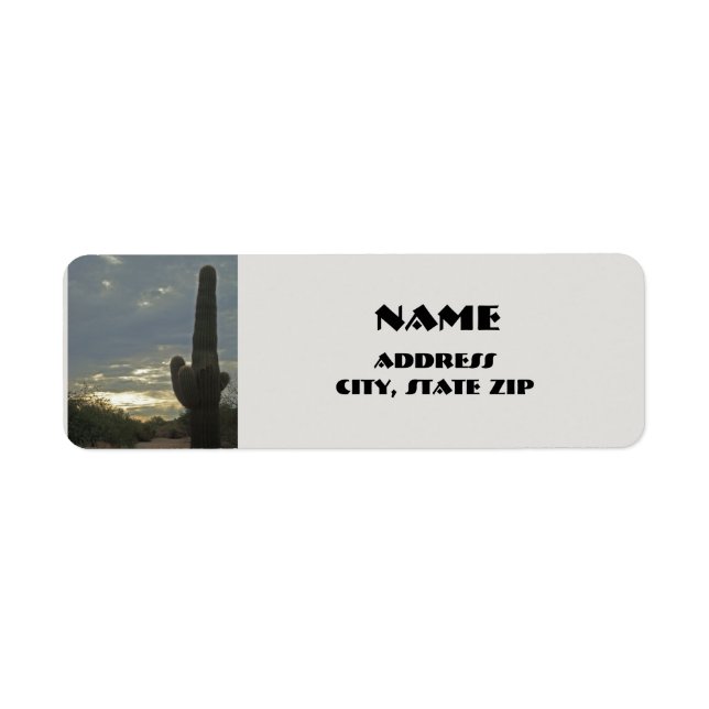 Arizona Saguaro Cactus Desert Plant Southwest Label (Front)