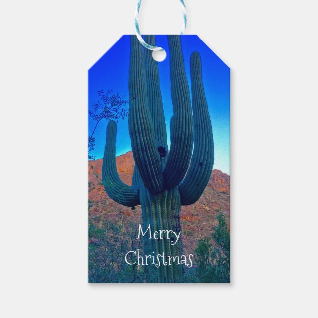 Arizona Saguaro Cactus Personalized Gift Tag (Front)