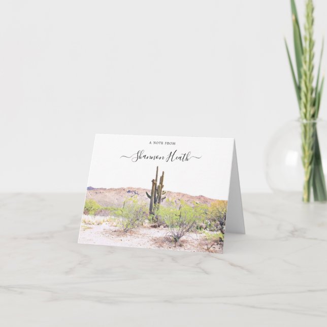 Arizona Saguaro Cactus Personalized Note Card (Front)