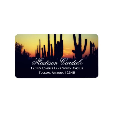 Arizona Saguaro Cactus Sunset Address Labels