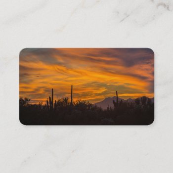 Arizona Saguaro Cactus Sunset Business Card by businesscardslogos at Zazzle