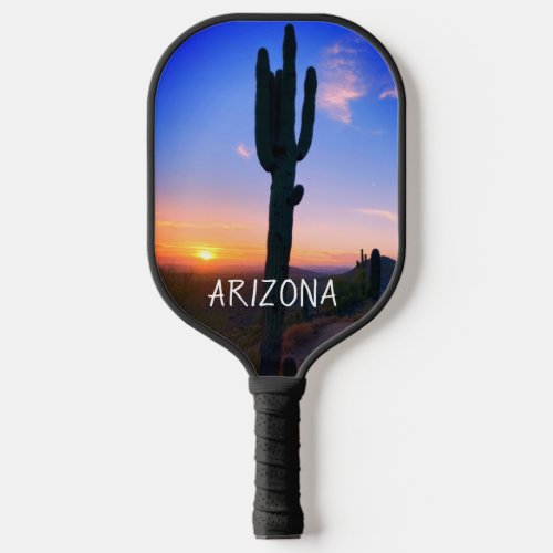 Arizona Saguaro Cactus Sunset Living My Best Life Pickleball Paddle