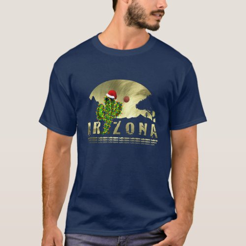 Arizona Saguaro Christmas Lights T_Shirt