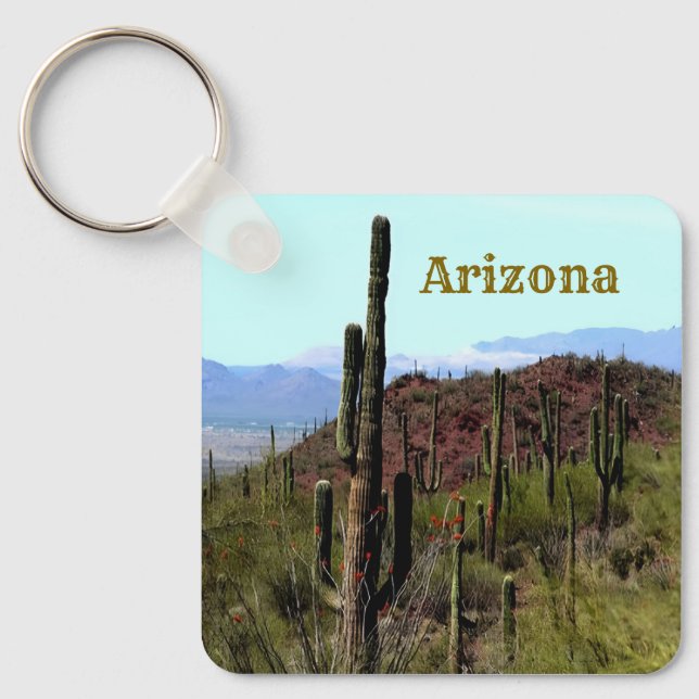 Arizona saguaro mountain landscape  keychain (Front)