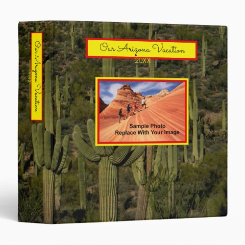 Arizona Saquaro Cactus Forest Scenic Vista 3 Ring Binder