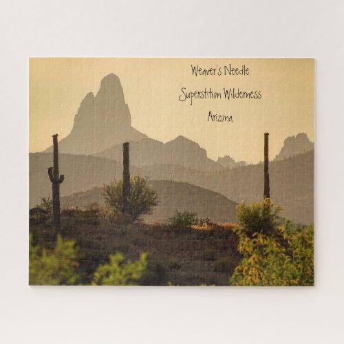 Arizona Scenic View Mountains Weavers Needle Jigsaw Puzzle